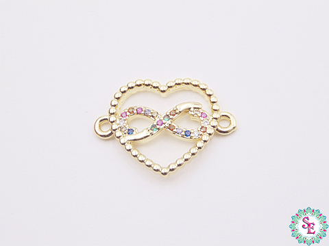 RODIO DORADA CORAZON INFINITO CIRCÓN MIX 23MM