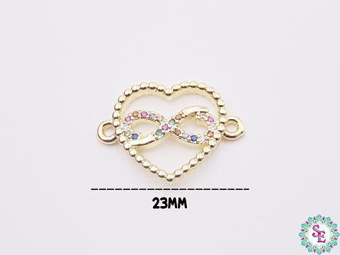 RODIO DORADA CORAZON INFINITO CIRCÓN MIX 23MM