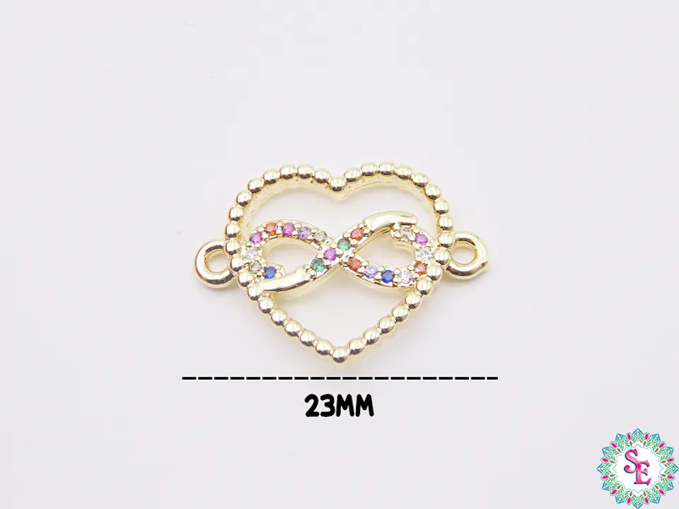 RODIO DORADA CORAZON INFINITO CIRCÓN MIX 23MM 2