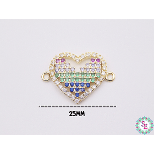 RODIO DORADO CORAZON CENTRO CIRCON MIX 25MM