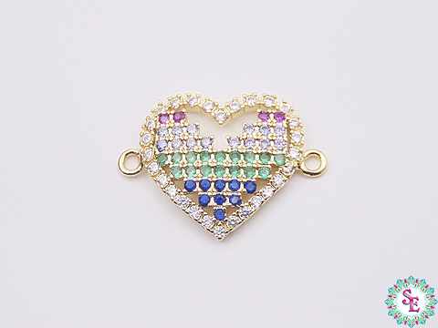 RODIO DORADO CORAZON CENTRO CIRCON MIX 25MM
