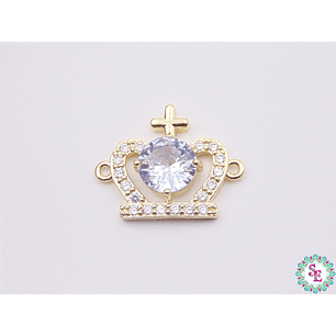 RODIO DORADO CORONA CIRCON GRANDE BLANCO 23MM