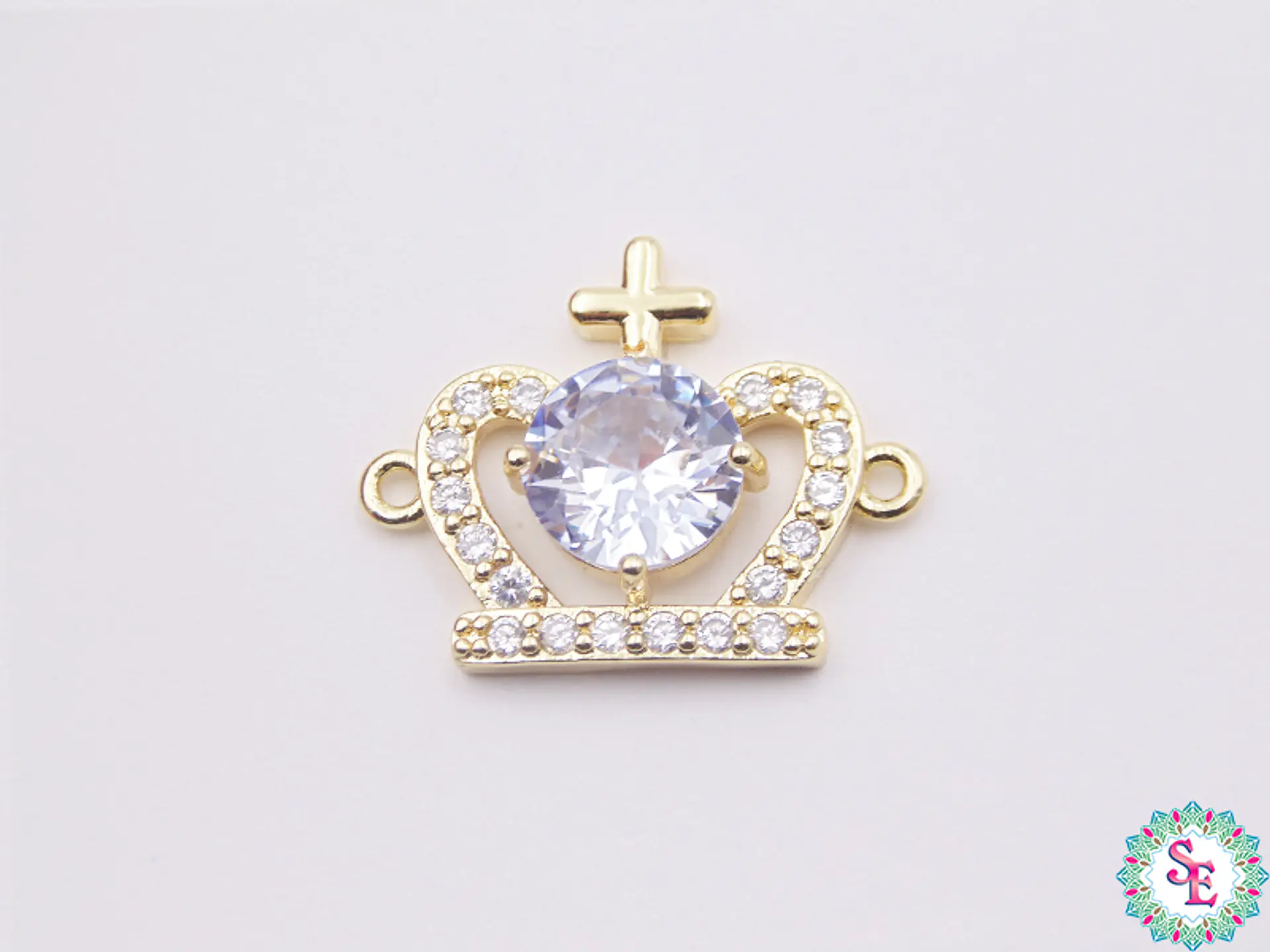 RODIO DORADO CORONA CIRCON GRANDE BLANCO 23MM 1