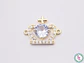 RODIO DORADO CORONA CIRCON GRANDE BLANCO 23MM - Miniatura 1