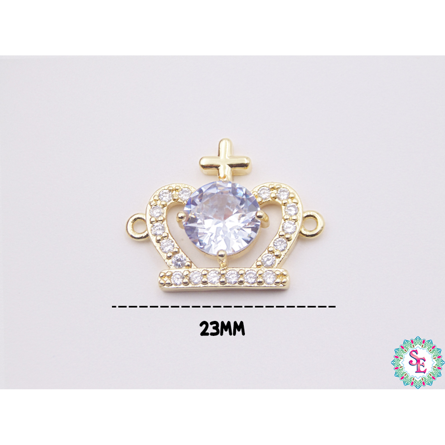 RODIO DORADO CORONA CIRCON GRANDE BLANCO 23MM 2