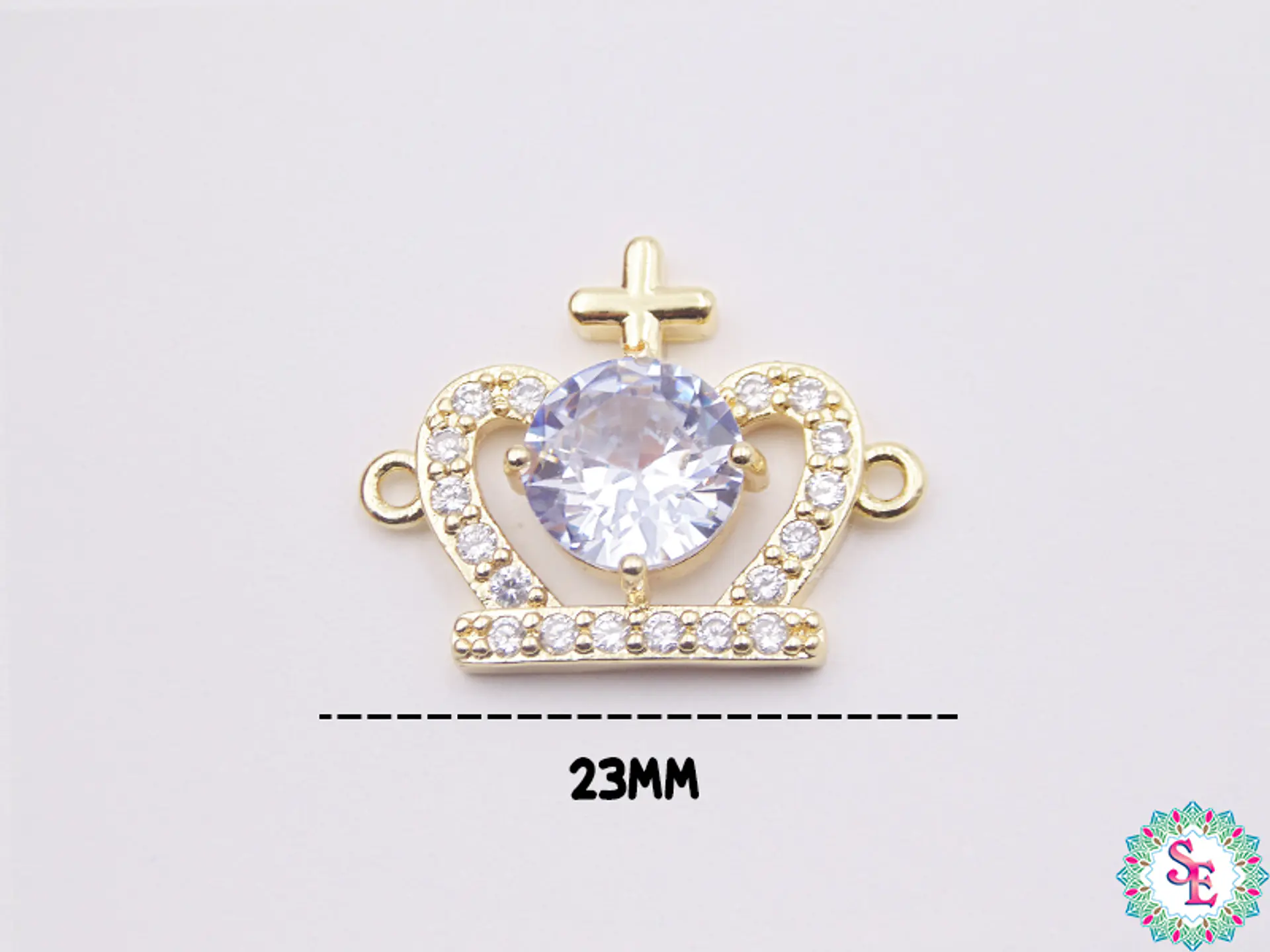 RODIO DORADO CORONA CIRCON GRANDE BLANCO 23MM 2