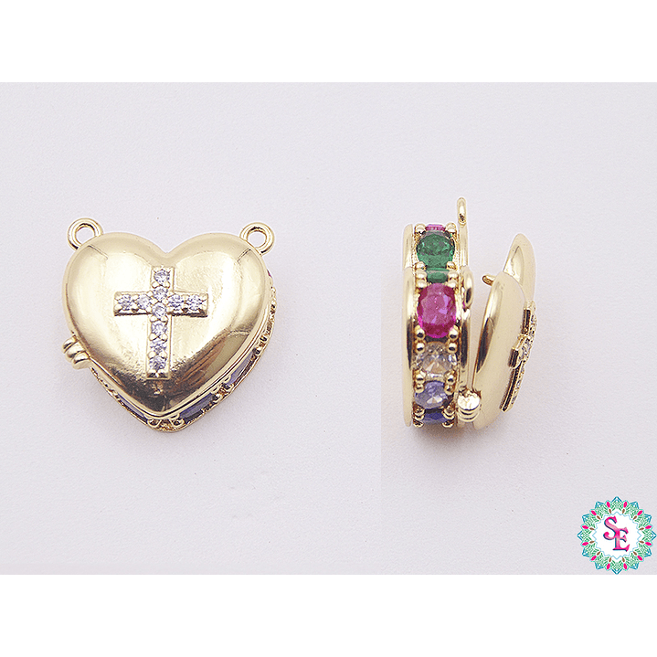 RODIO DORADO DIJE CORAZON CIRCO MIX 16MM 1