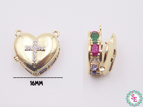 RODIO DORADO DIJE CORAZON CIRCO MIX 16MM