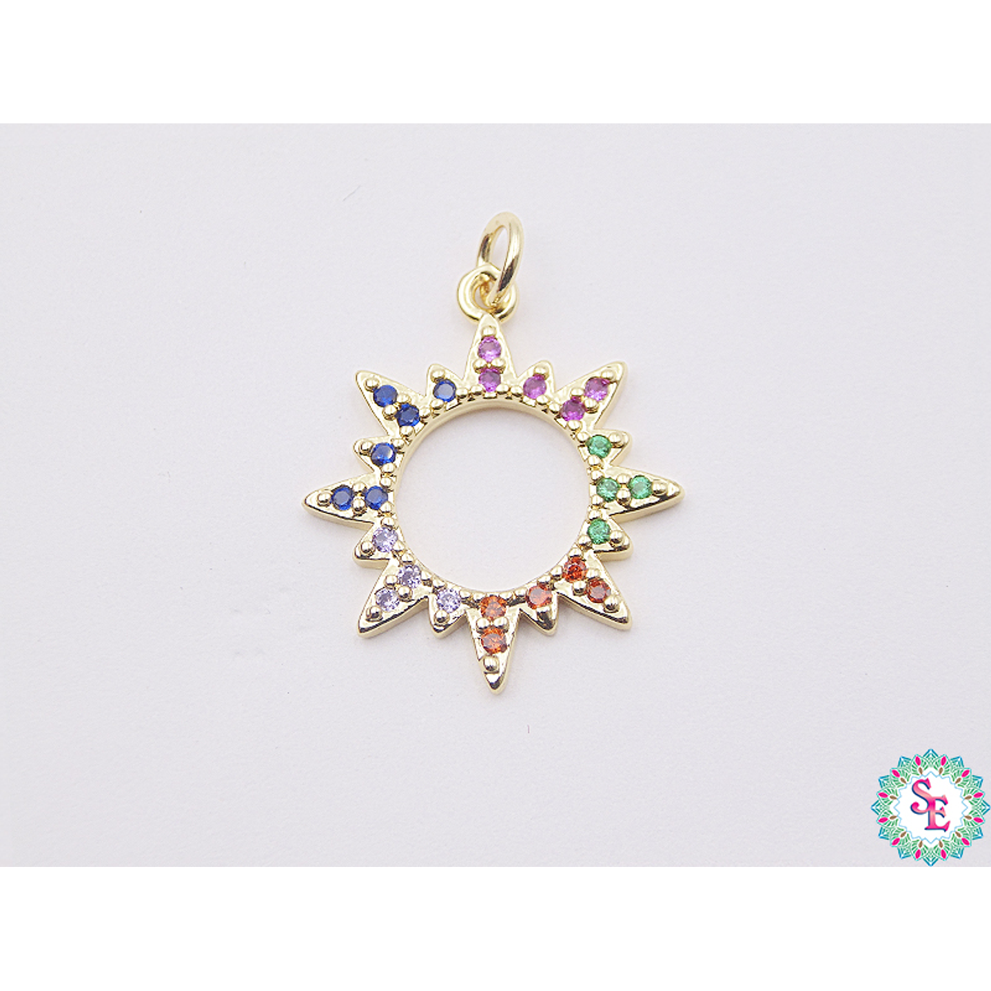 RODIO DORADO DIJE SOL CIRCON MIX 23MM 1