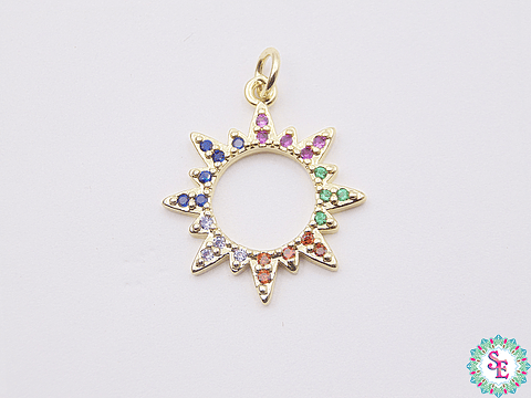 RODIO DORADO DIJE SOL CIRCON MIX 23MM