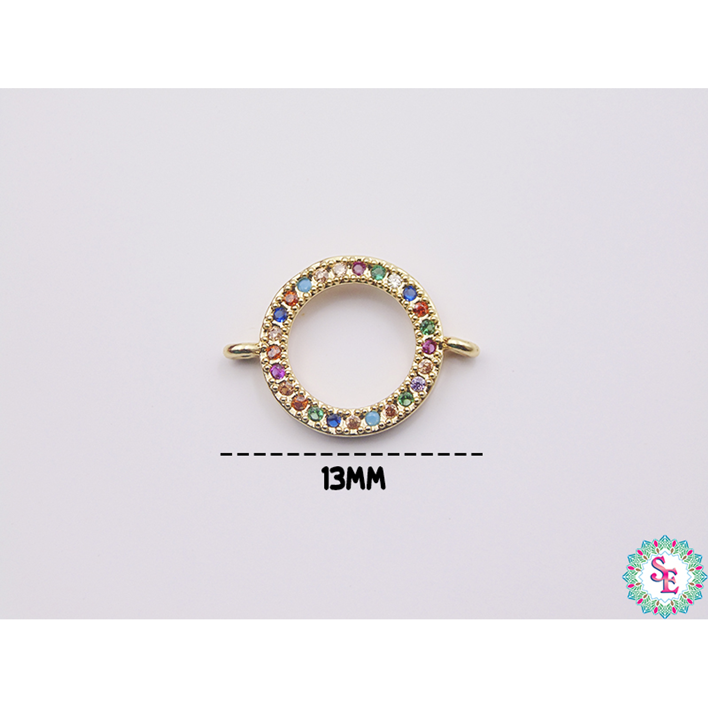 RODIO DORADO CIRCULO CIRCÓN MIX 13MM 2