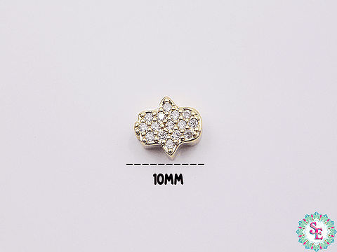 RODIO DORADO MANO HANS PEQUEÑA CIRCON BLANCO 10MM