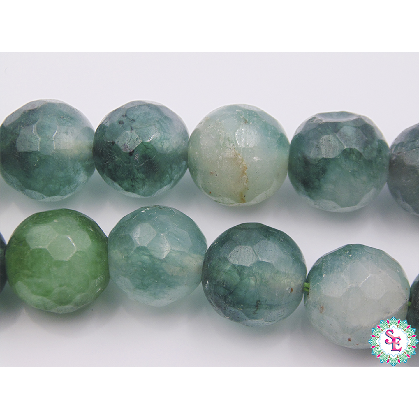 PIEDRA NATURAL FACETADA 12MM AGATA FUEGO VERDE  1