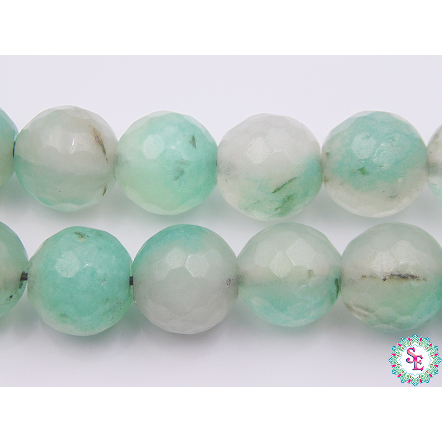 PIEDRA NATURAL FACETADA 12MM AGATA FUEGO VERDE CLARO 1