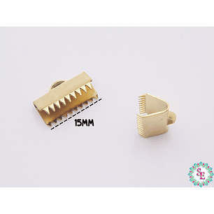 ACERO DORADO TERMINAL CARTERA 15MM 