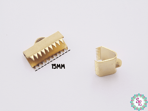 ACERO DORADO TERMINAL CARTERA 15MM 