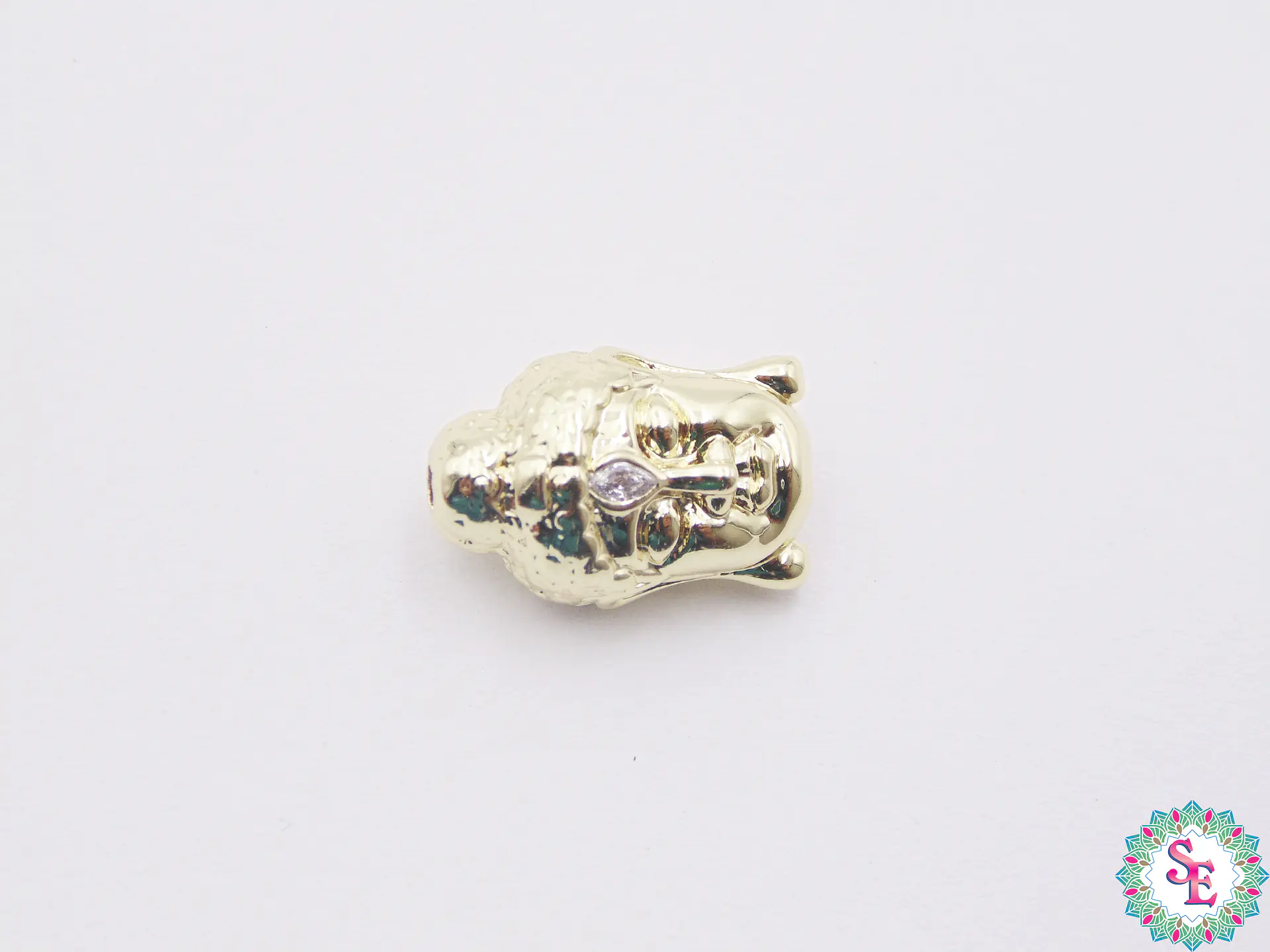 RODIO BUDA DORADO CIRCON FRENTE BLANCO 17MM 1
