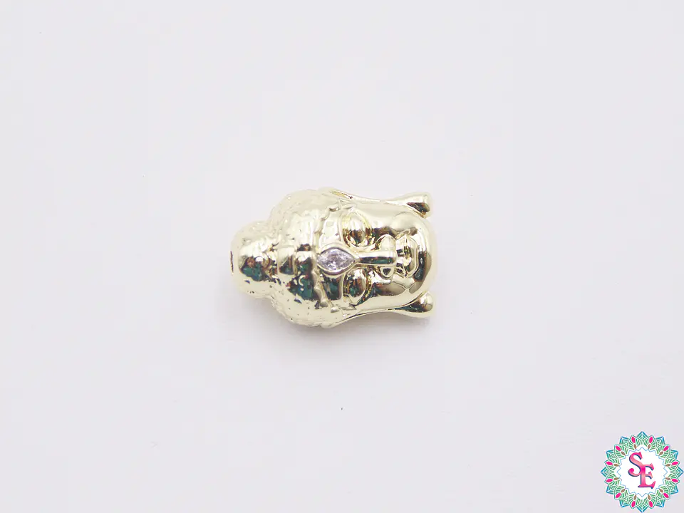 RODIO BUDA DORADO CIRCON FRENTE BLANCO 17MM 1