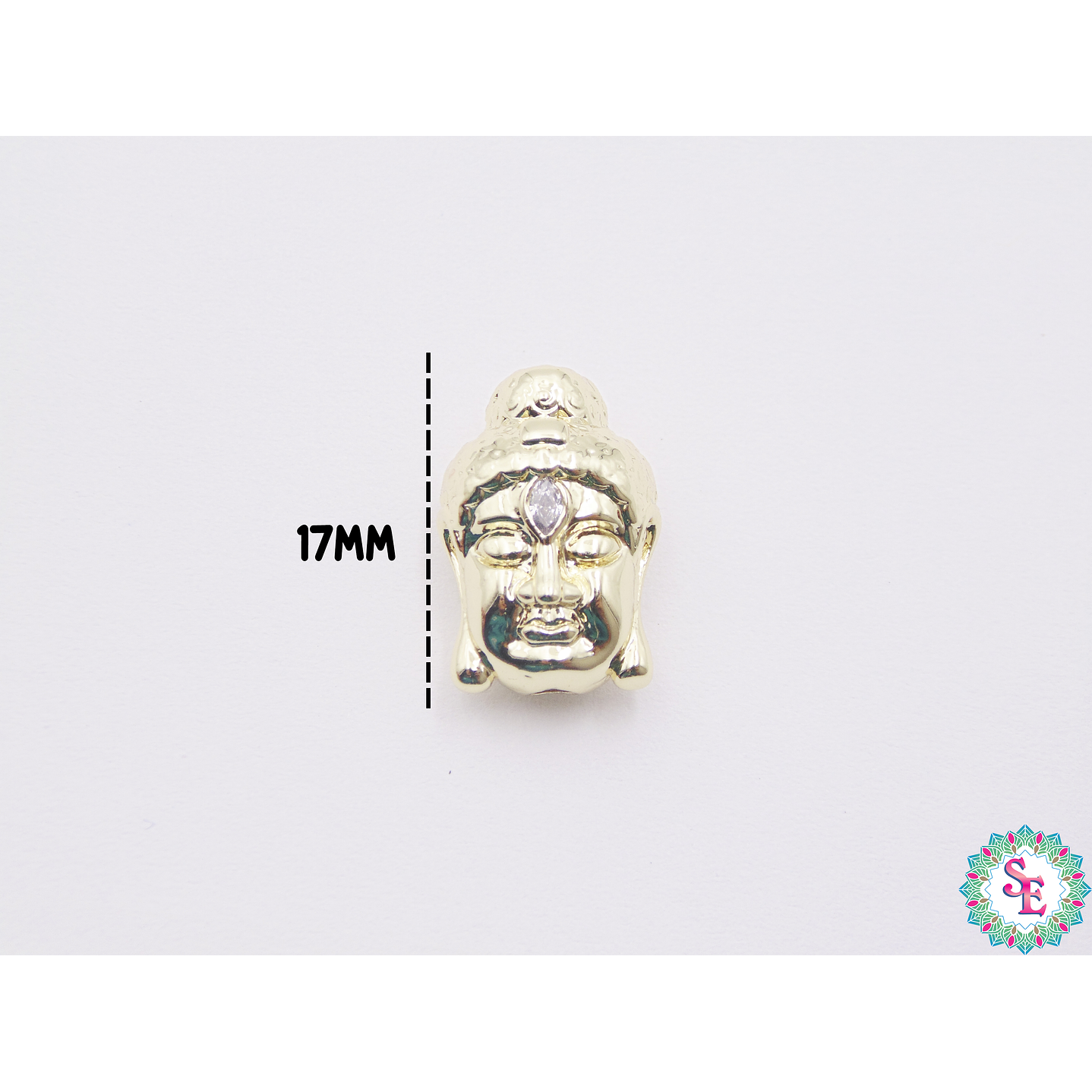 RODIO BUDA DORADO CIRCON FRENTE BLANCO 17MM 2