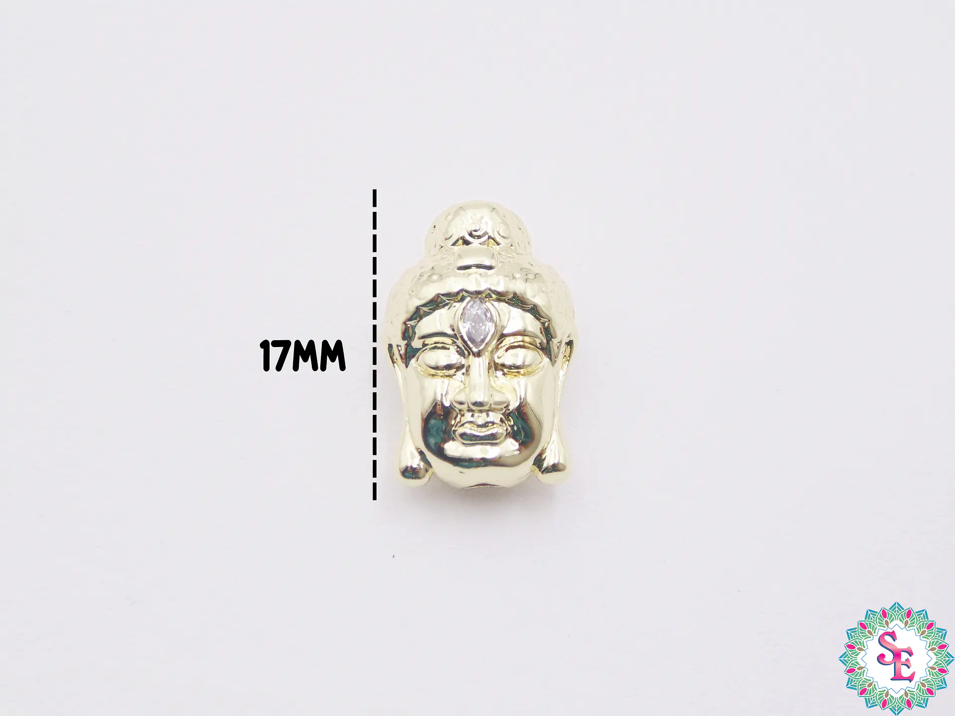 RODIO BUDA DORADO CIRCON FRENTE BLANCO 17MM 2