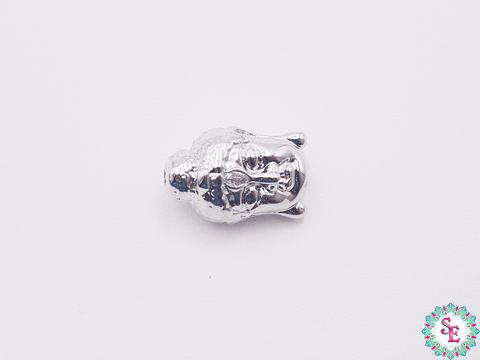 RODIO BUDA PLATEADO CIRCON FRENTE BLANCO 17MM