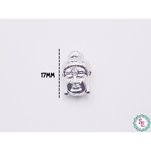 RODIO BUDA PLATEADO CIRCON FRENTE BLANCO 17MM