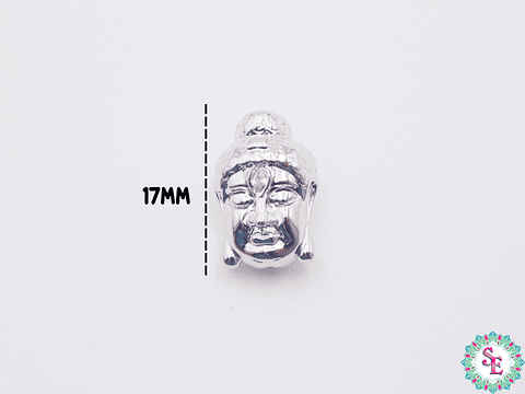 RODIO BUDA PLATEADO CIRCON FRENTE BLANCO 17MM