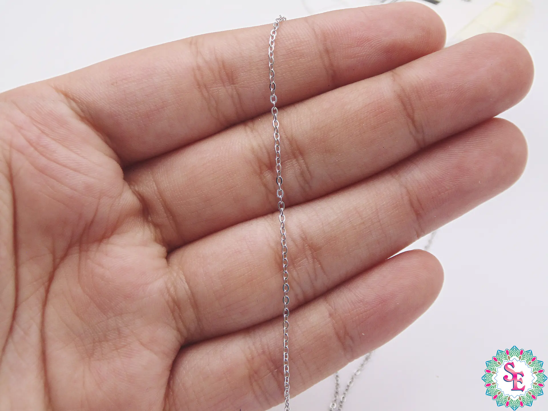 CADENA ACERO PLATEADA 0.3MM OVALADA 2