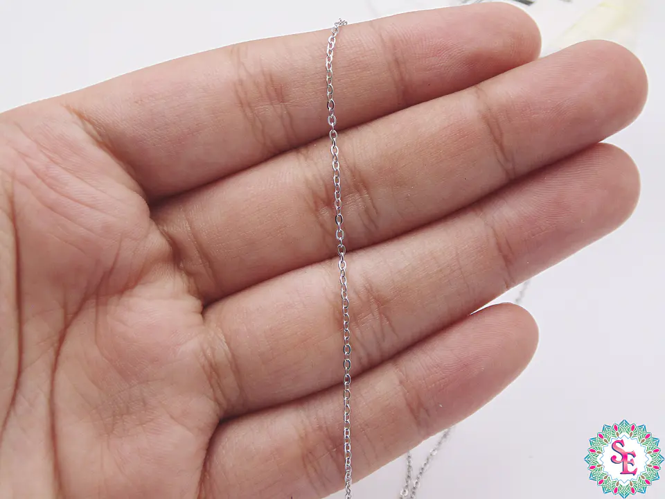 CADENA ACERO PLATEADA 0.3MM OVALADA 2