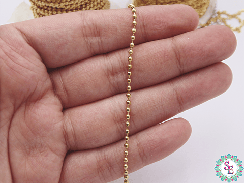  ACERO DORADO  CADENA PUNTICO 2MM