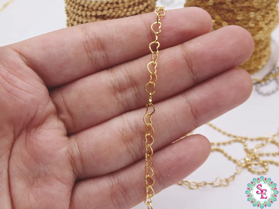 ACERO DORADO  CADENA CORAZON 4MM 2