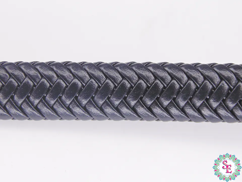CUERO DE VACA TRENZADO 12*6MM NEGRO X 50CM  2