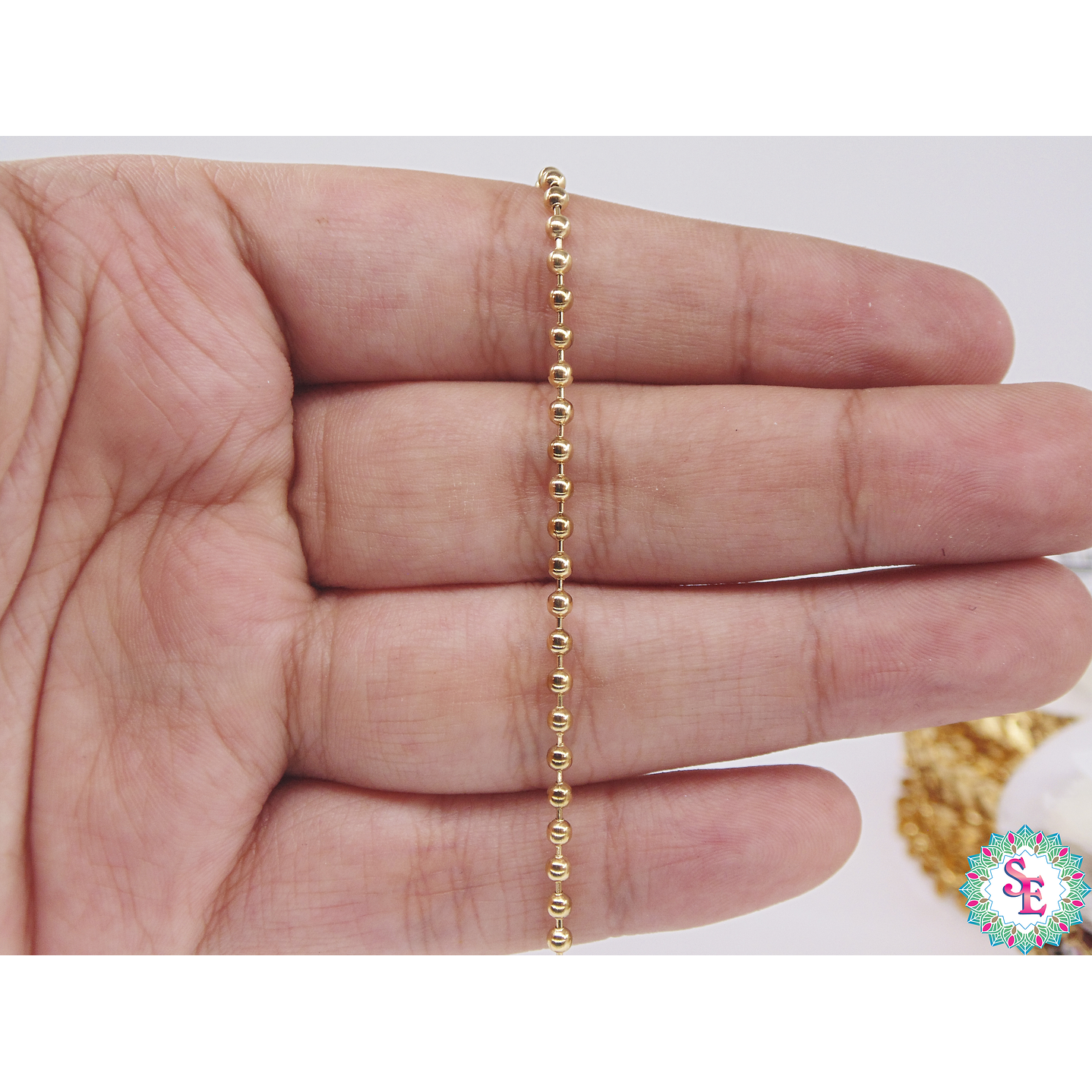 ACERO DORADO CADENA MILITAR 2.4M 2