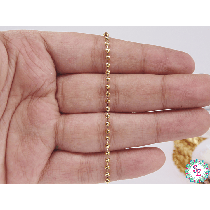 ACERO DORADO CADENA MILITAR 2.4M 2