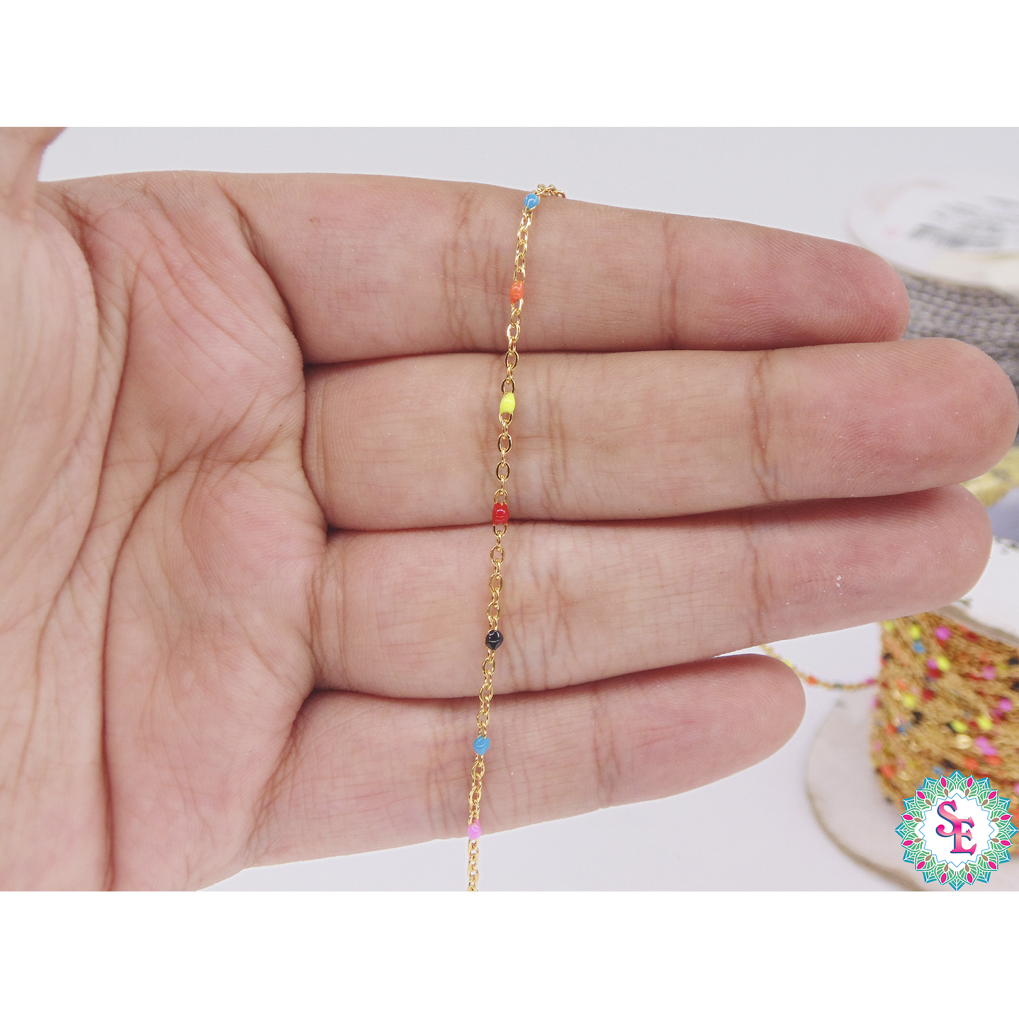 ACERO DORADO CADENA  0.4MM PEQUEÑO MIX  2