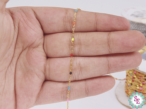 ACERO DORADO CADENA  0.4MM PEQUEÑO MIX 