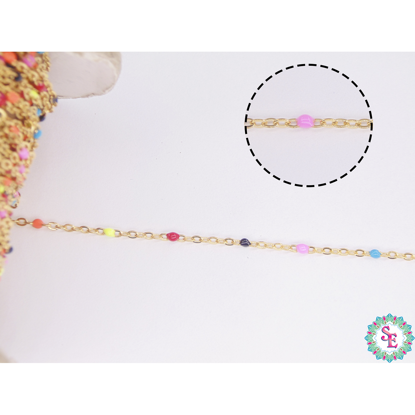 ACERO DORADO CADENA  0.4MM PEQUEÑO MIX  1