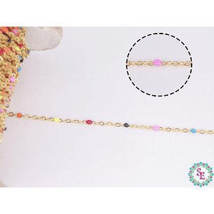 ACERO DORADO CADENA  0.4MM PEQUEÑO MIX 