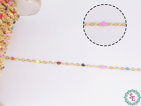 ACERO DORADO CADENA  0.4MM PEQUEÑO MIX 