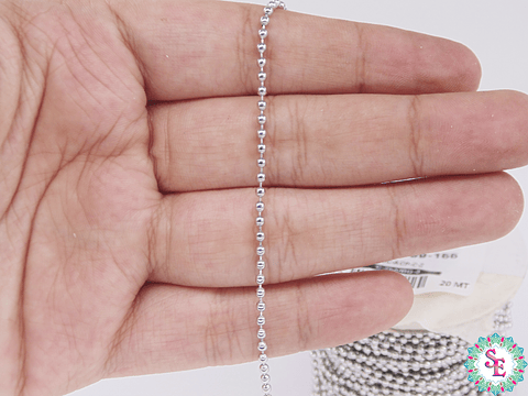  ACERO PLATEADO CADENA PUNTO 2.0MM 