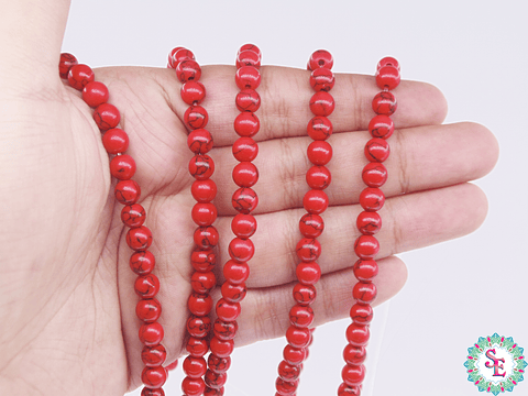 FOSIL REDONDO ROJO # 6MM TIRA*70PC