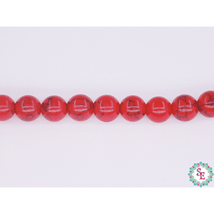 FOSIL REDONDO ROJO  # 8MM TIRA*50PC