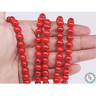 RED ROUND FOSSIL # 8MM STRING*50PC 2