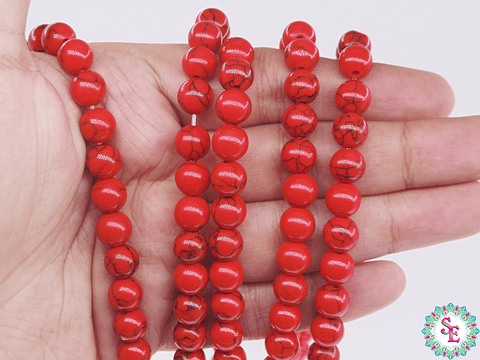 FOSIL REDONDO ROJO  # 8MM TIRA*50PC