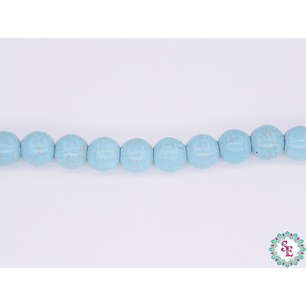 FOSIL REDONDO TURQUEZA  # 8MM TIRA*50PC