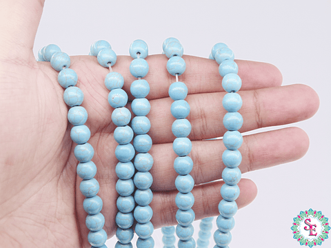 FOSIL REDONDO TURQUEZA  # 8MM TIRA*50PC