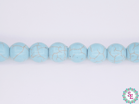 FOSIL REDONDO TURQUEZA  #10MM TIRA*43PC