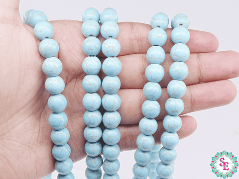 FOSIL REDONDO TURQUEZA  #10MM TIRA*43PC