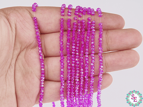CRISTAL MURANO # 2MM FUCSIA AB TRASPARENTE