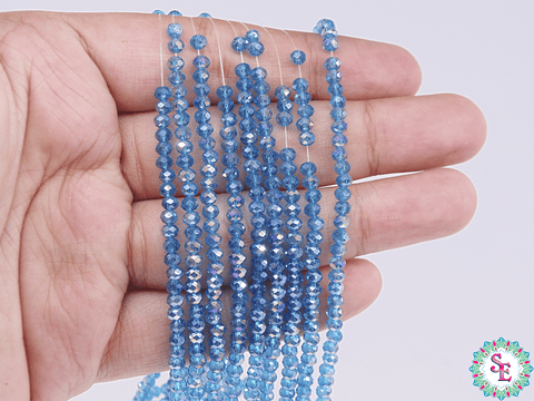 CRISTAL MURANO # 3MM AZUL OCEANO AB TRASPARENTE